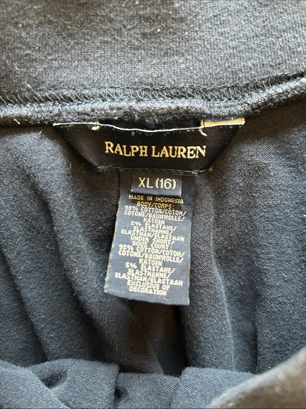 Ralph Lauren Black Crewneck Pullover with Branded Neck Tag